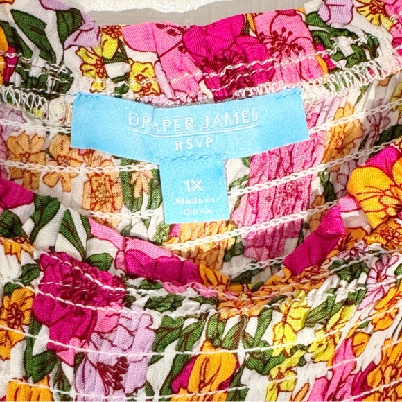 Draper James  Tie Shoulder Smocked  Bodice Tiered MAXI  Sundress - Picture 15 of 16